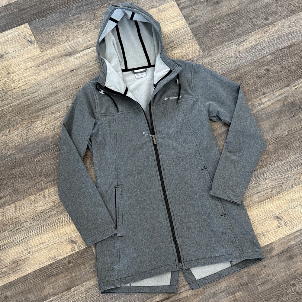 Columbia Women's Charcoal Hooded Rain Jacket